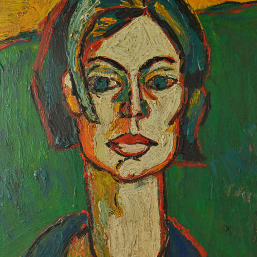 Female Portrait 1960's in Bright Colours
