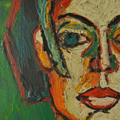Female Portrait 1960's in Bright Colours
