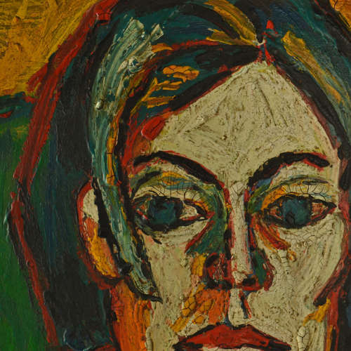 Female Portrait 1960's in Bright Colours