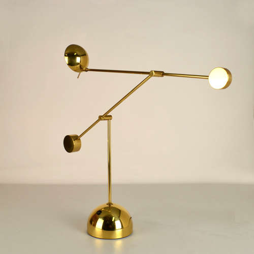 Pair of Counter Balance table Lamps Minimalist in Brass 1970s