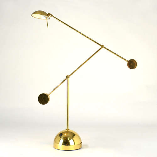 Pair of Counter Balance table Lamps Minimalist in Brass 1970s