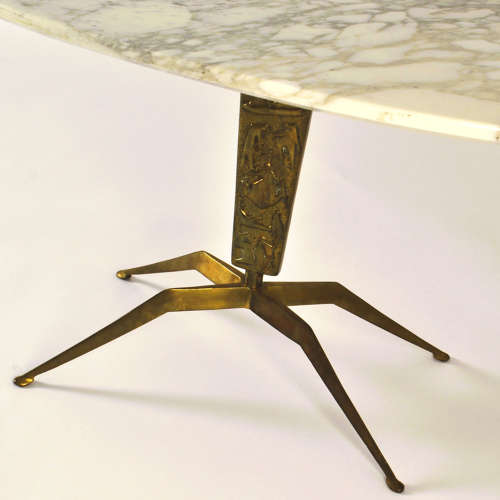 Pair of Coffee Tables 'Dubè' by Duilio Barnabé Italy, Marble & Bronze