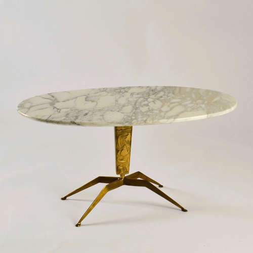 Pair of Coffee Tables 'Dubè' by Duilio Barnabé Italy, Marble & Bronze
