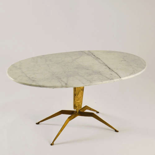 Pair of Coffee Tables 'Dubè' by Duilio Barnabé Italy, Marble & Bronze