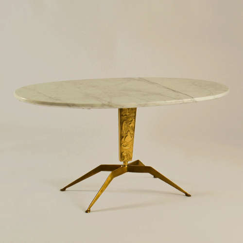 Pair of Coffee Tables 'Dubè' by Duilio Barnabé Italy, Marble & Bronze