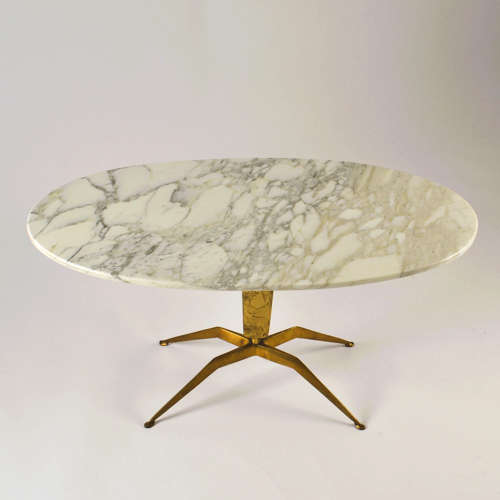 Pair of Coffee Tables 'Dubè' by Duilio Barnabé Italy, Marble & Bronze