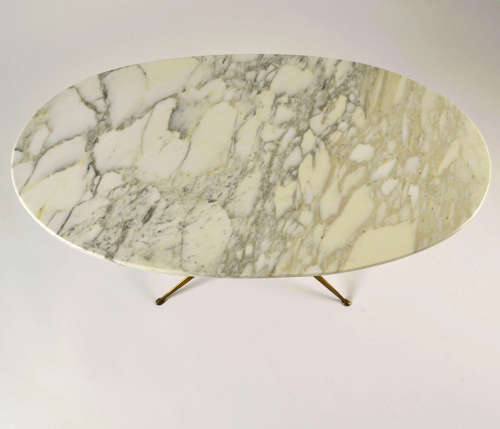Pair of Coffee Tables 'Dubè' by Duilio Barnabé Italy, Marble & Bronze