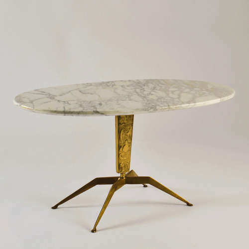 Pair of Coffee Tables 'Dubè' by Duilio Barnabé Italy, Marble & Bronze