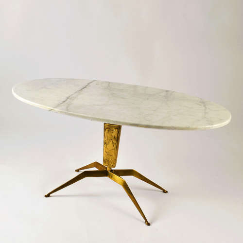 Pair of Coffee Tables 'Dubè' by Duilio Barnabé Italy, Marble & Bronze