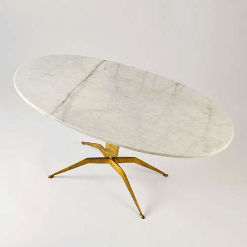 Pair of Coffee Tables 'Dubè' by Duilio Barnabé Italy, Marble & Bronze
