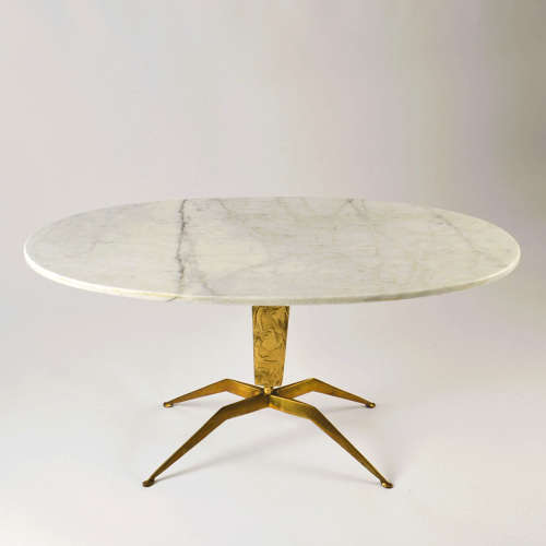 Pair of Coffee Tables 'Dubè' by Duilio Barnabé Italy, Marble & Bronze