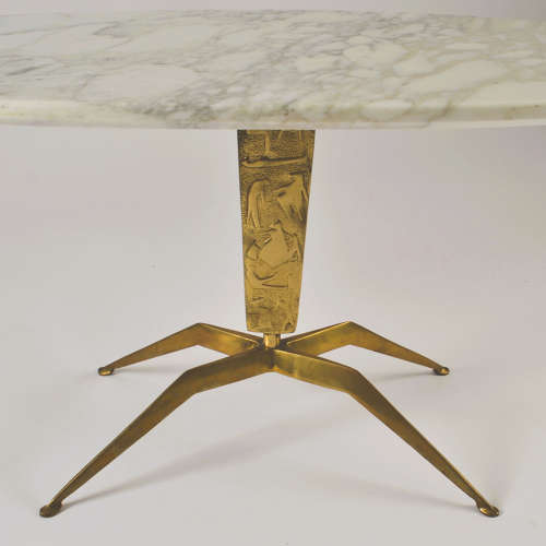 Pair of Coffee Tables 'Dubè' by Duilio Barnabé Italy, Marble & Bronze