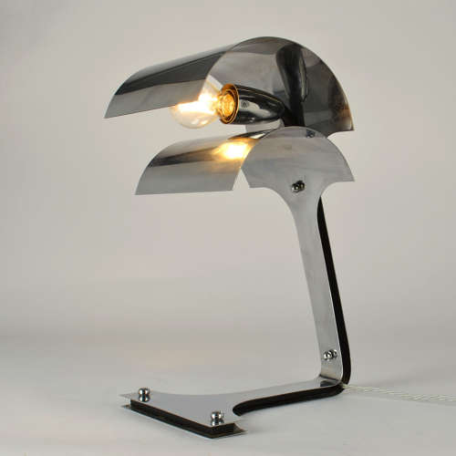 Chrome Desk Lamp attributed to Luigi Massoni Italy 1960s