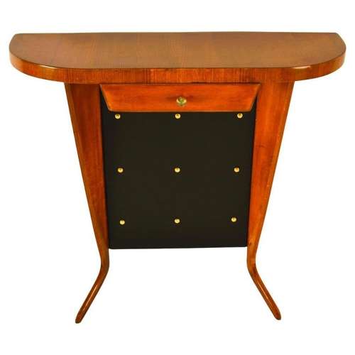 Italian 1950's Demi Lune Console Table in Wood