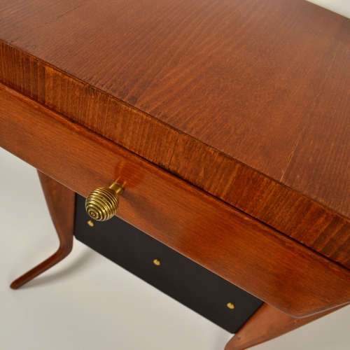 Italian 1950's Demi Lune Console Table in Wood