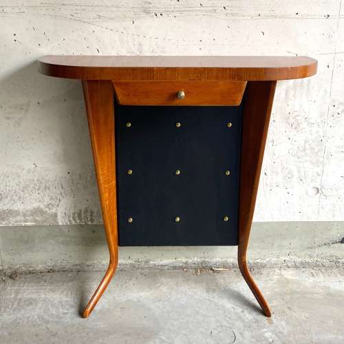 Italian 1950's Demi Lune Console Table in Wood