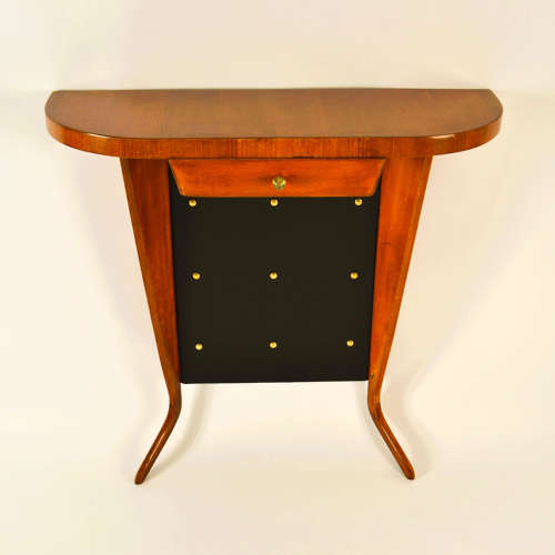Italian 1950's Demi Lune Console Table in Wood