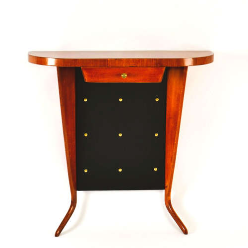 Italian 1950's Demi Lune Console Table in Wood