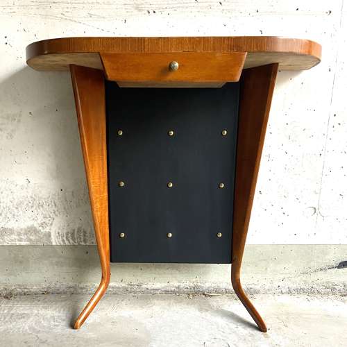 Italian 1950's Demi Lune Console Table in Wood
