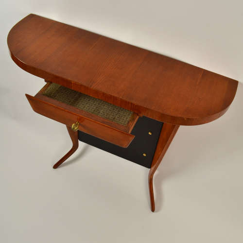 Italian 1950's Demi Lune Console Table in Wood