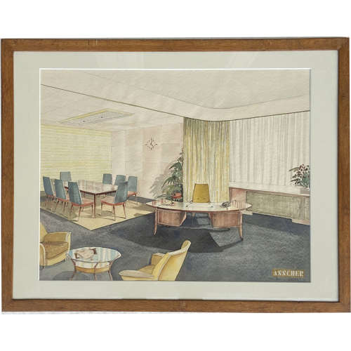 Mid Century Interior Design Paintings by Asscher