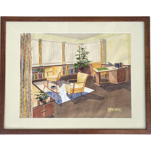 Mid Century Interior Design Paintings by Asscher