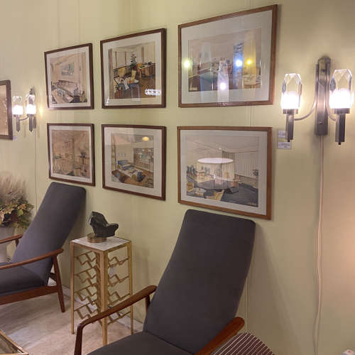 Mid Century Interior Design Paintings by Asscher