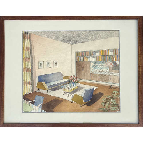 Mid Century Interior Design Paintings by Asscher
