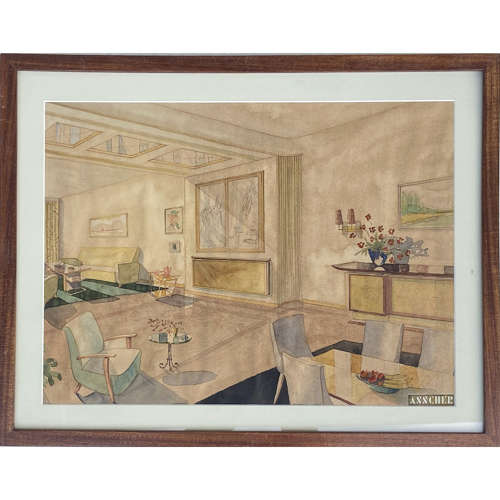 Mid Century Interior Design Paintings by Asscher