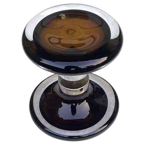 Murano Glass and Chrome Double Door Handles