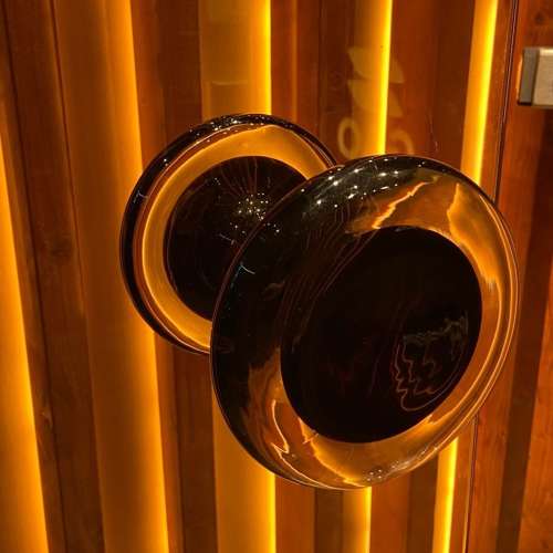 Murano Glass and Chrome Double Door Handles