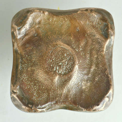 Architectural Pair of Bronze Square Push Pull Door Handles with Letter