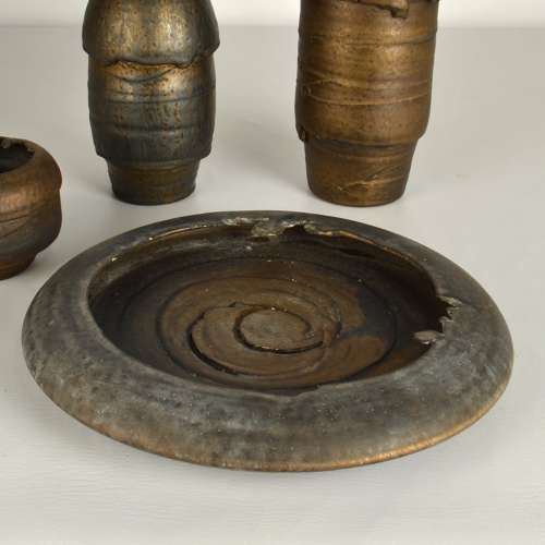 Group of Bronze Ceramic Vases by Jaan Mobach