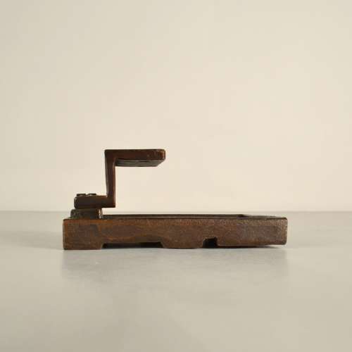 Architectural Push and Pull Door Handle in Bronze with Cubist Relief