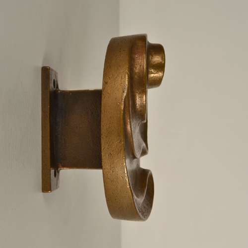 Round Push and Pull Door Handle in Bronze with Curvaceous Relief