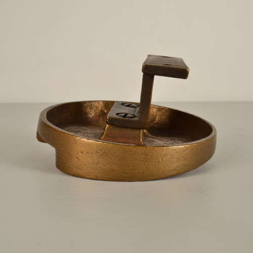 Round Push and Pull Door Handle in Bronze with Curvaceous Relief