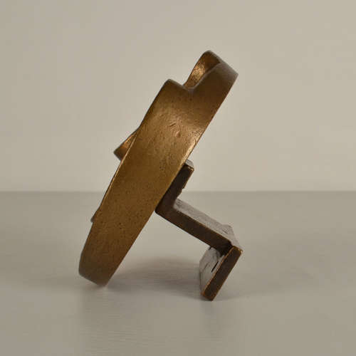 Round Push and Pull Door Handle in Bronze with Curvaceous Relief