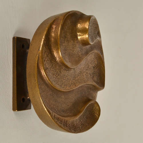 Round Push and Pull Door Handle in Bronze with Curvaceous Relief