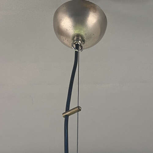 Large Green & Opaline Glass Pendant Attributed to Carlo Nason Mazzega
