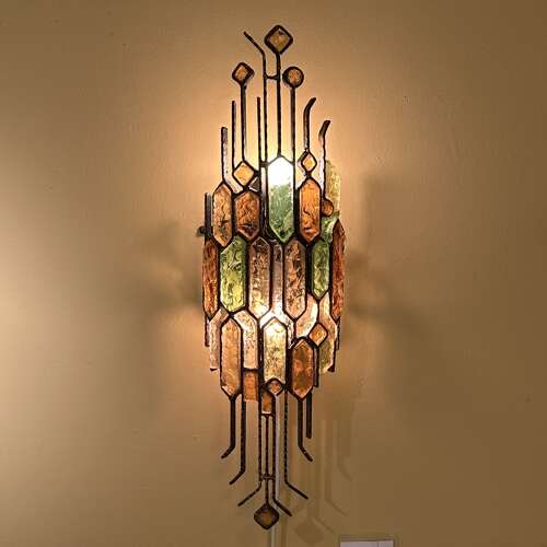Pair of Poliarte Wall Lights by Albano Poli Murano in Multi Colour
