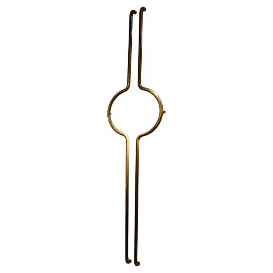 Elongated Tubular Push & Pull Brass Double Door Handles