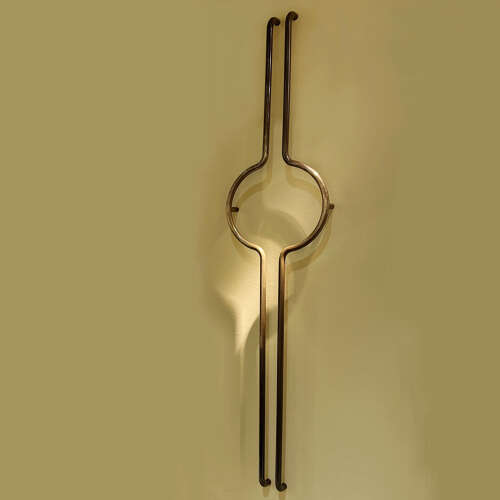 Elongated Tubular Push & Pull Brass Double Door Handles