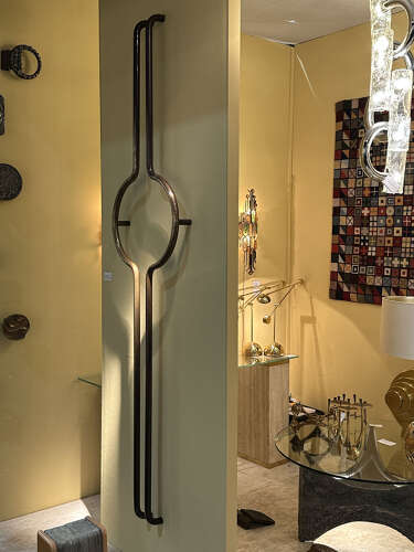 Elongated Tubular Push & Pull Brass Double Door Handles