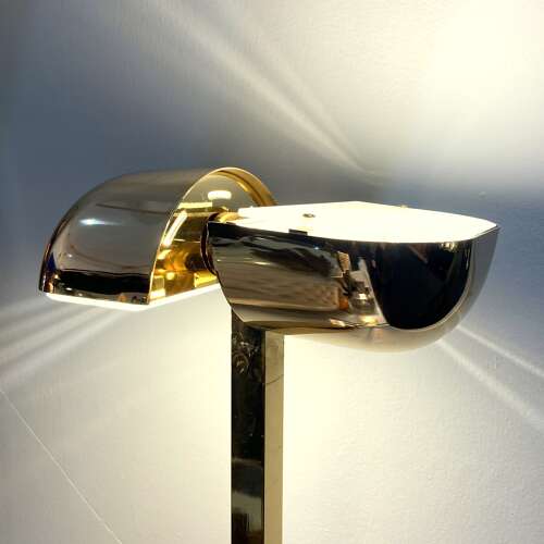 Pairs of Minimal Brass Floor Lamp with Articulated Swivel Shades