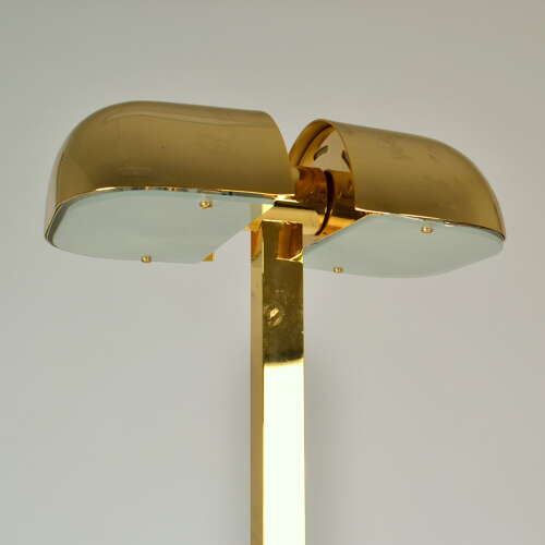 Pairs of Minimal Brass Floor Lamp with Articulated Swivel Shades