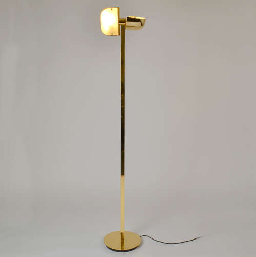 Pairs of Minimal Brass Floor Lamp with Articulated Swivel Shades