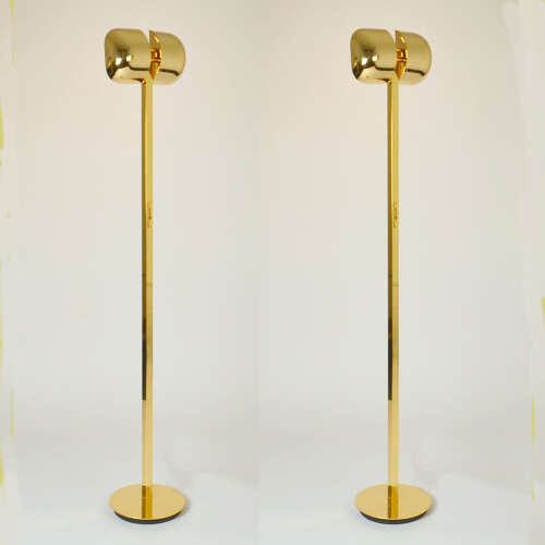 Pairs of Minimal Brass Floor Lamp with Articulated Swivel Shades