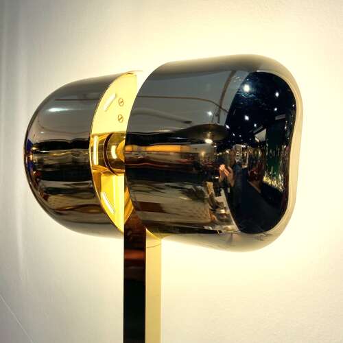 Pairs of Minimal Brass Floor Lamp with Articulated Swivel Shades