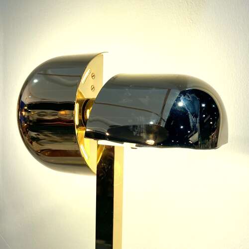 Pairs of Minimal Brass Floor Lamp with Articulated Swivel Shades