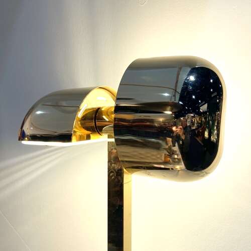Pairs of Minimal Brass Floor Lamp with Articulated Swivel Shades